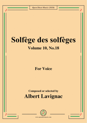 Book cover for Lavignac-Solfège des solfèges,Volume 10,No.18,for Voice