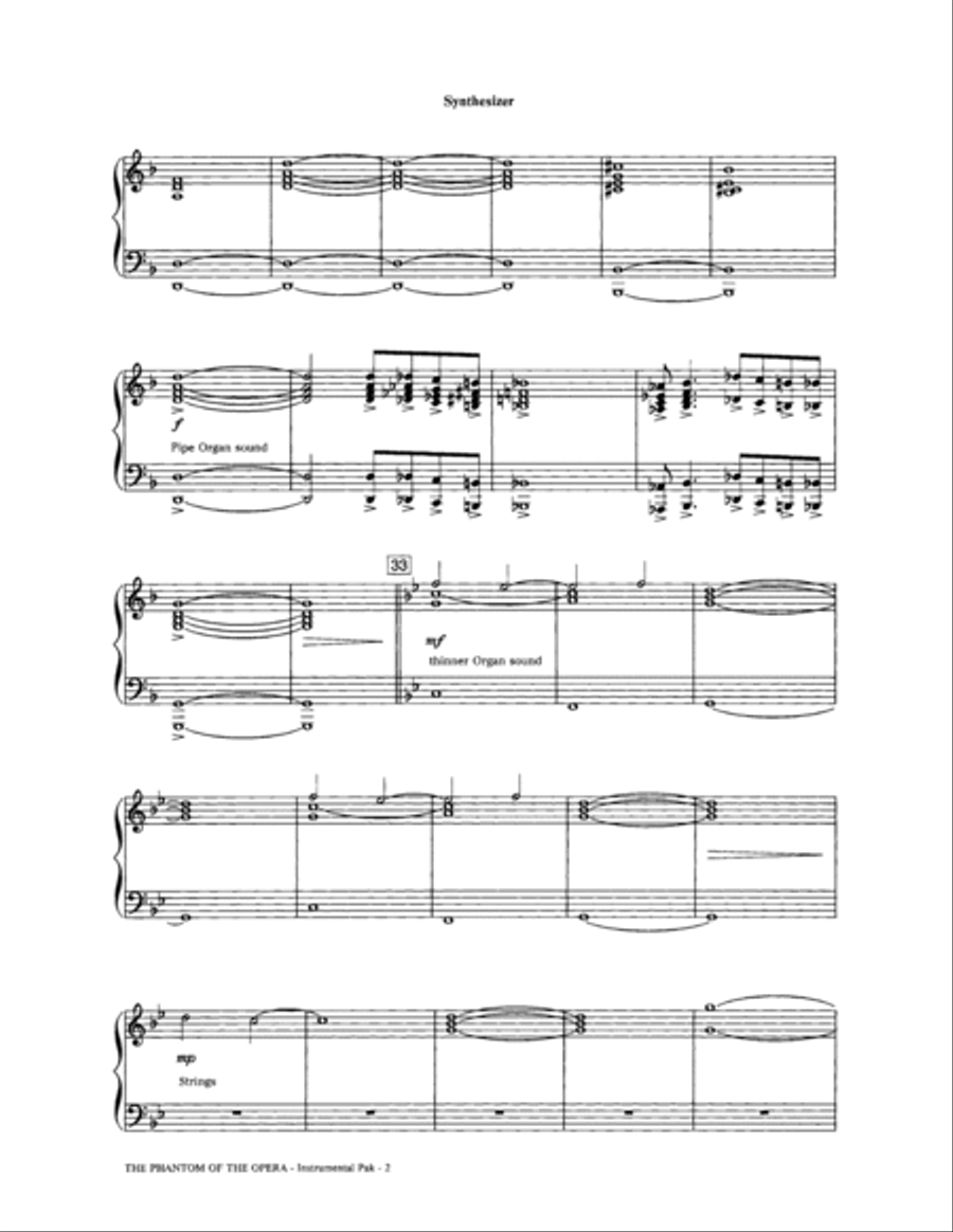 The Phantom Of The Opera (Medley) (arr. Ed Lojeski) - Synthesizer Choir scores gallery preview page 2