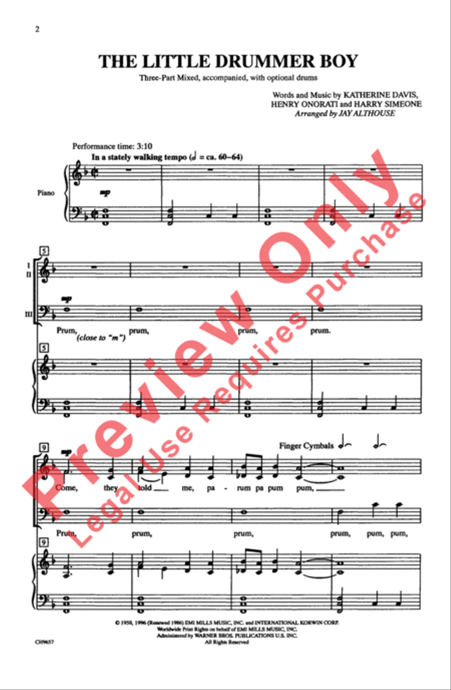 The Little Drummer Boy 3-Part scores gallery preview page 2