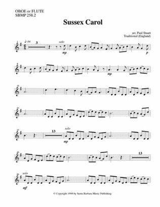 Sussex Carol - Flute or Oboe Part