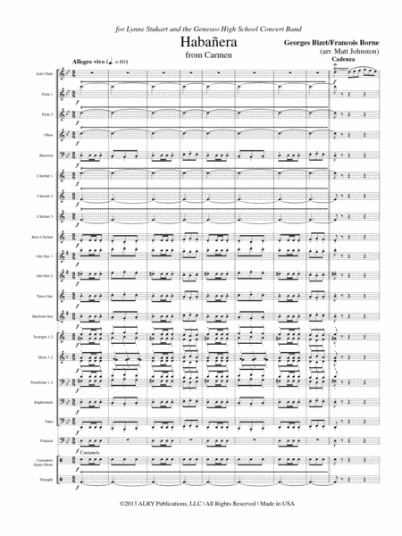 Habanera for Solo Flute and Concert Band