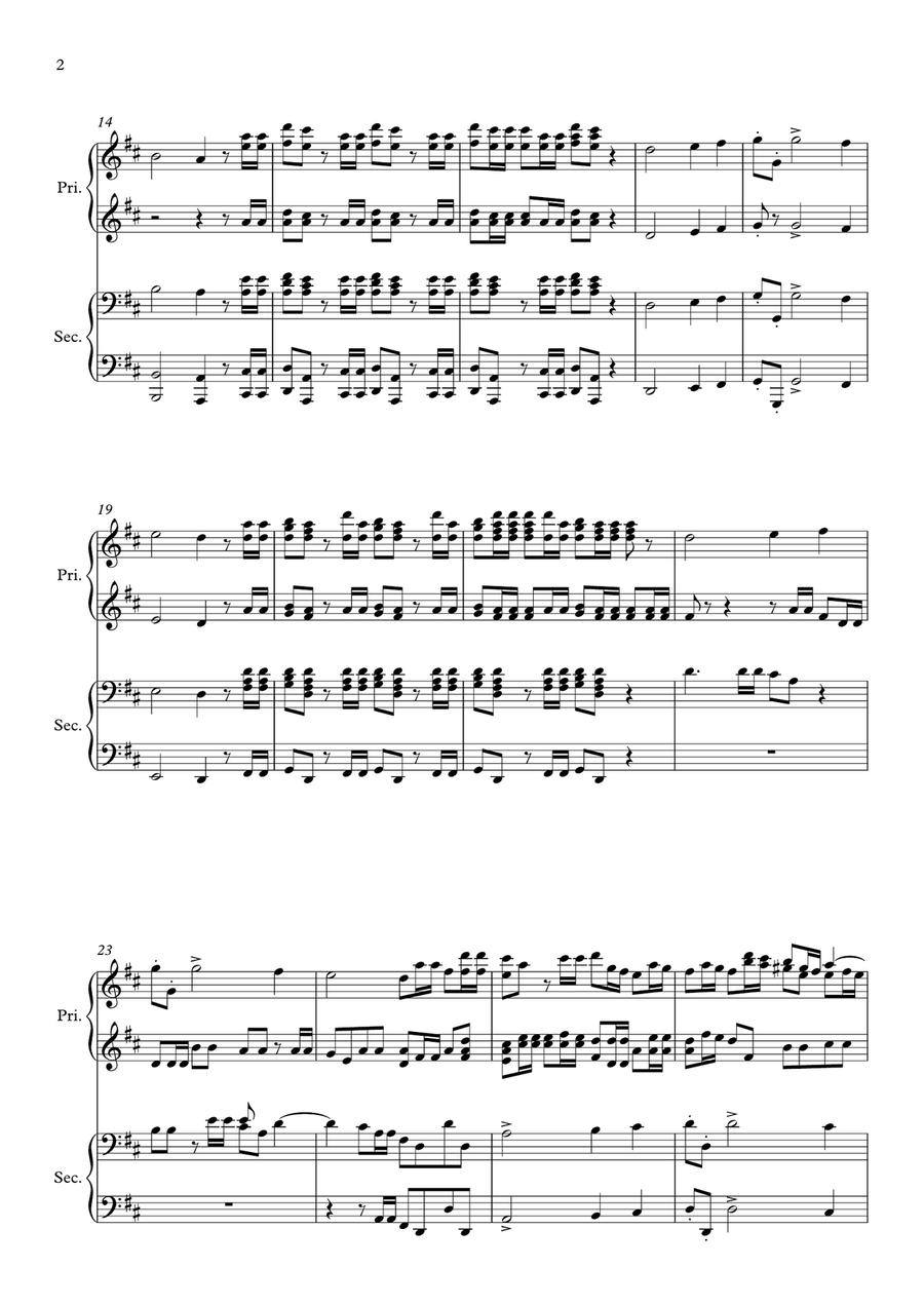 Hallelujah Chorus for 1 piano 4 hands Choir scores gallery preview page 3