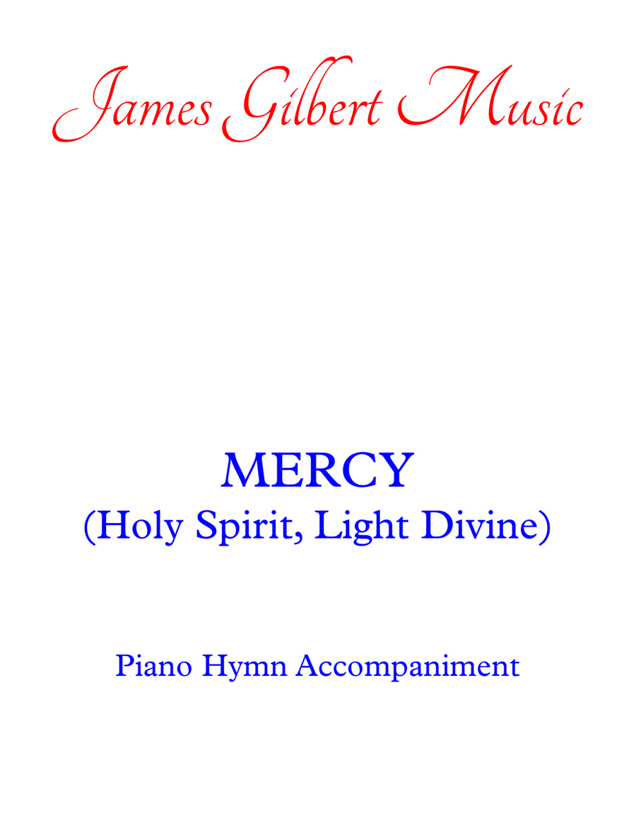 MERCY (Holy Spirit, Light Divine) Piano Solo scores gallery preview page 1