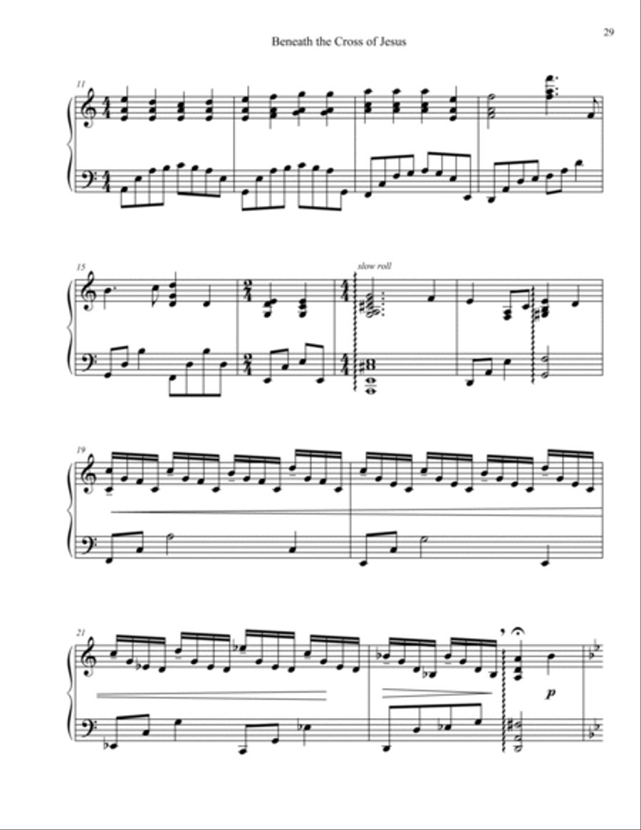Beneath the Cross of Jesus Piano Solo scores gallery preview page 3