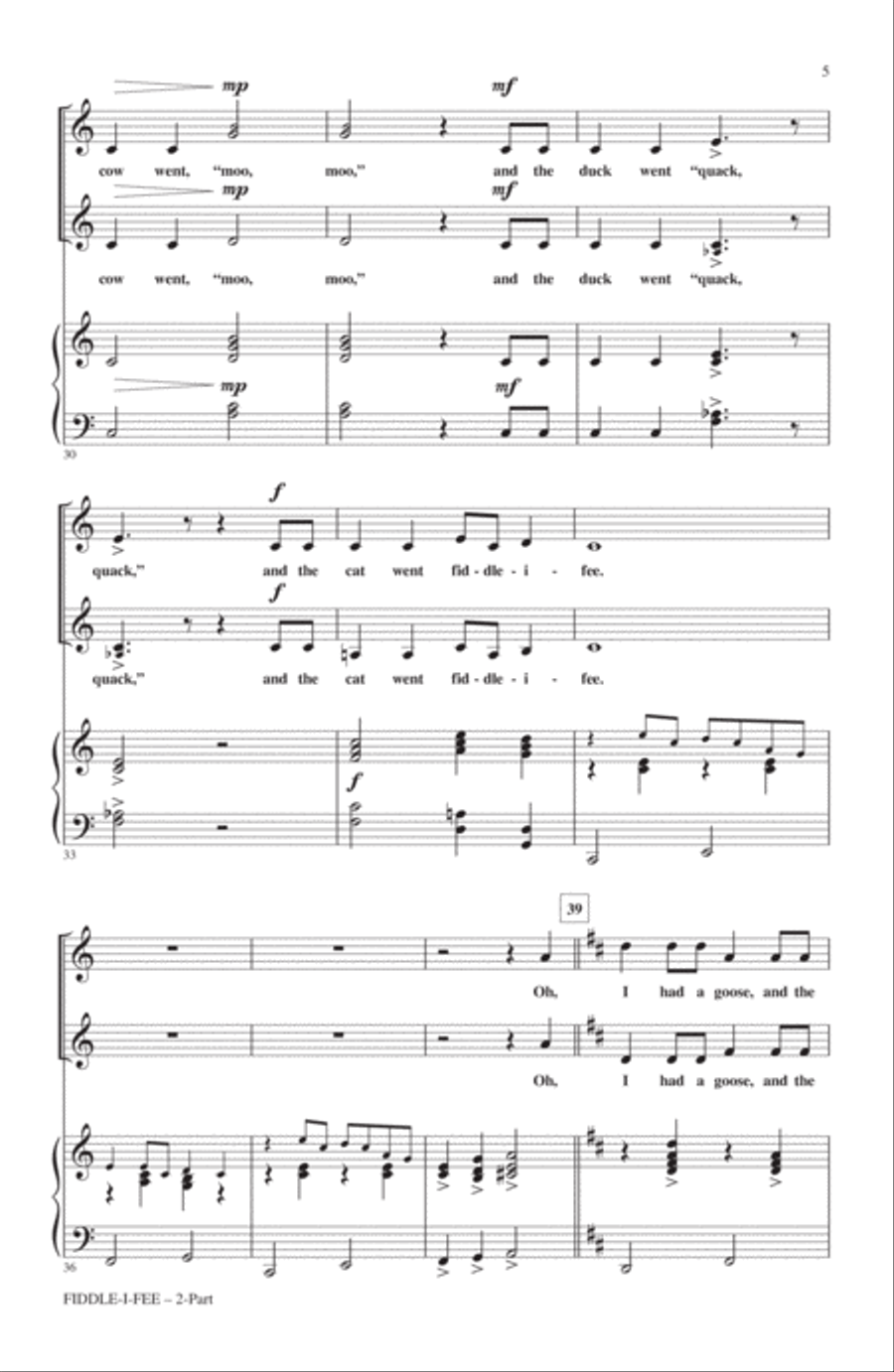 Fiddle-I-Fee 2-Part scores gallery preview page 4