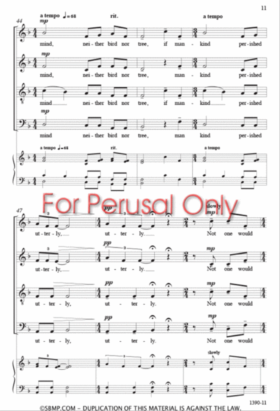 There Will Come Soft Rains - SATB divisi Octavo Divisi scores gallery preview page 10