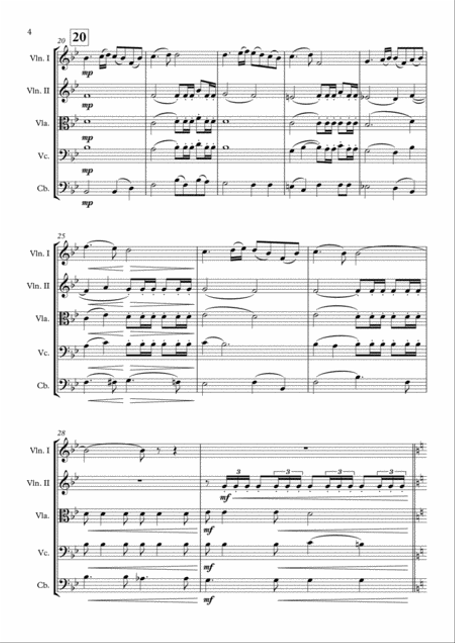 Highland Cathedral String Quintet scores gallery preview page 5