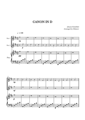 Canon in D | Pachelbel | Violin Duet | Piano accompaniment