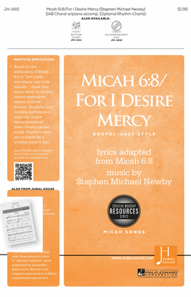 Book cover for Micah 6:8/For I Desire Mercy (Micah Songs)