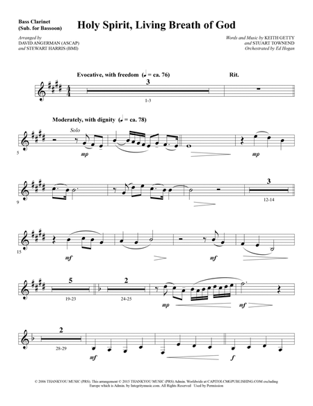 Holy Spirit, Living Breath of God - Bass Clarinet (sub. Bassoon)