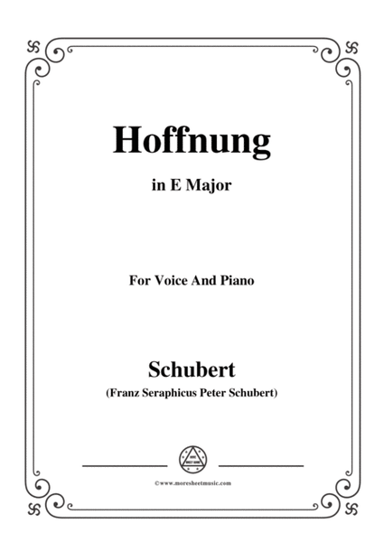 Schubert-Hoffnung,in E Major,for Voice&Piano image number null