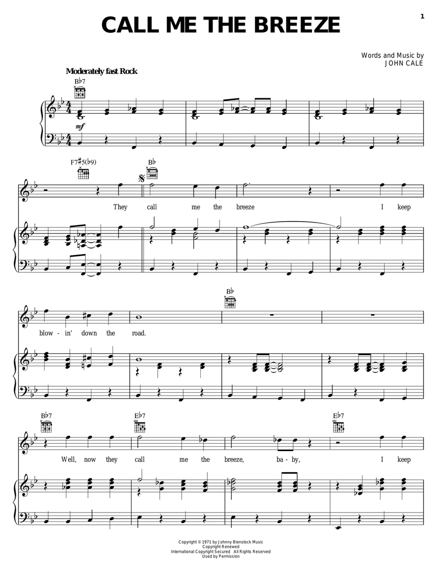 Call Me The Breeze Call Me The Breeze Acoustic Guitar scores gallery preview page 1