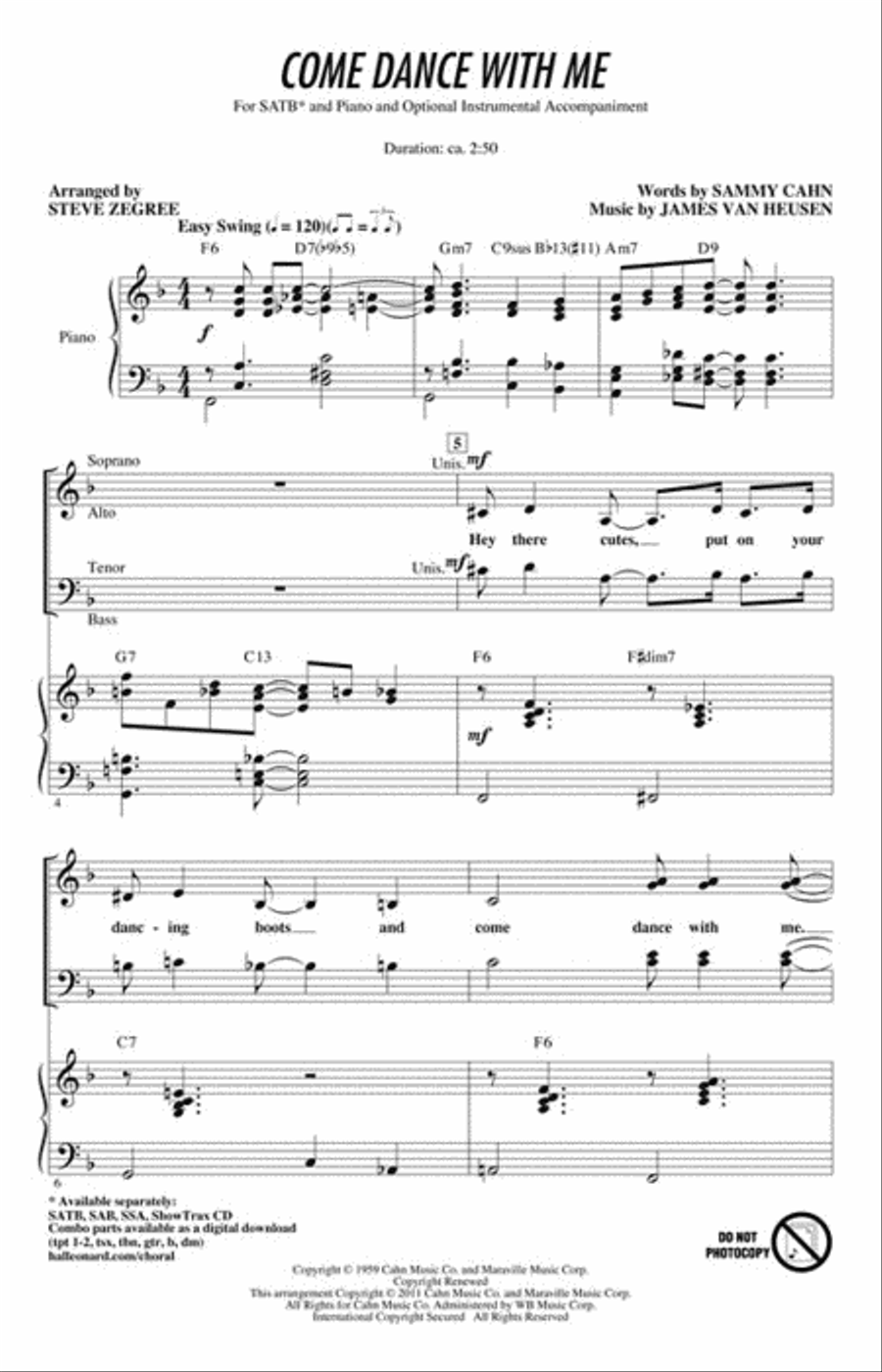 Come Dance with Me Vocal Jazz Ensemble scores gallery preview page 2