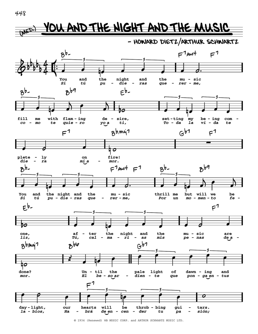 You And The Night And The Music (High Voice) High Voice scores gallery preview page 1