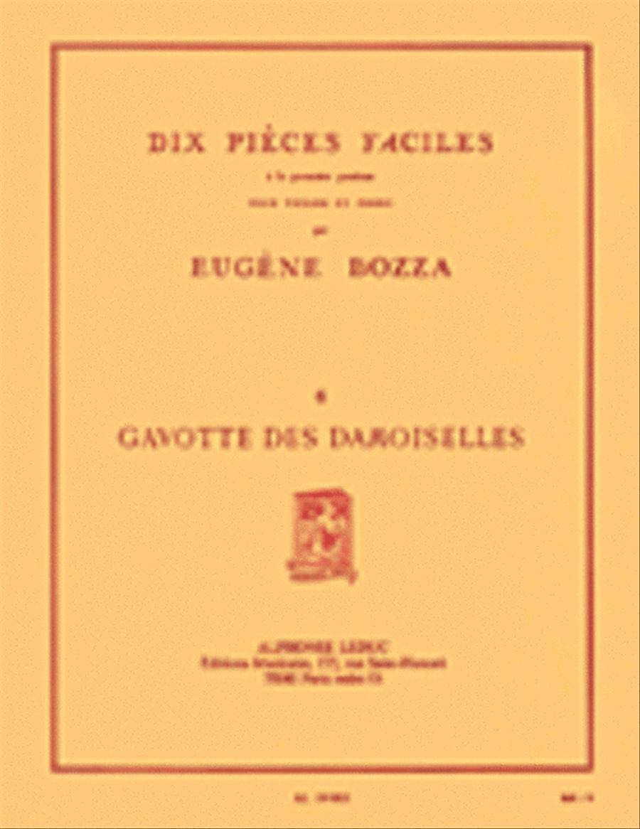 Dix Pieces Faciles No. 6 - Gavotte Des Demoiselles Violin Solo scores gallery preview page 1