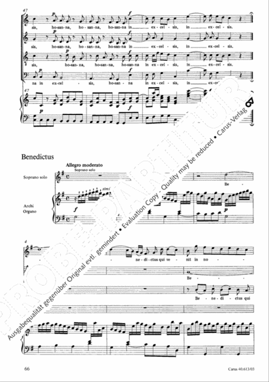Mass in C (Missa in C) 4-Part scores gallery preview page 67
