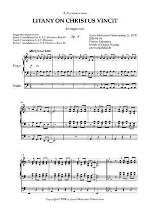 Book cover for Litany on Christus vincit, Op. 18 (Organ Solo) by Ausra Motuzaite-Pinkeviciene