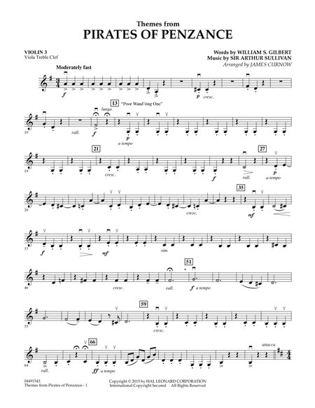 Themes from Pirates of Penzance - Violin 3 (Viola Treble Clef)