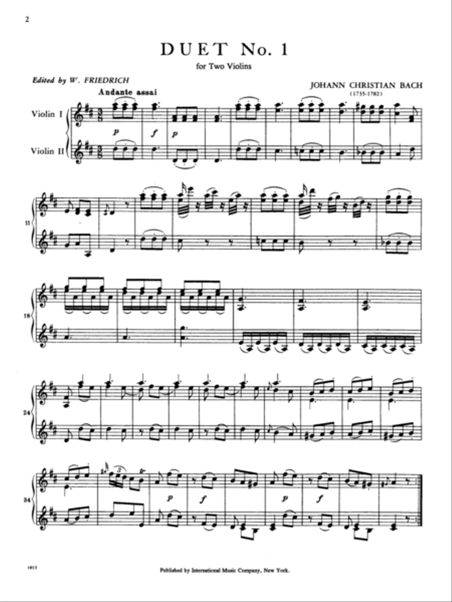 Six Duets: Volume I Violin scores gallery preview page 2