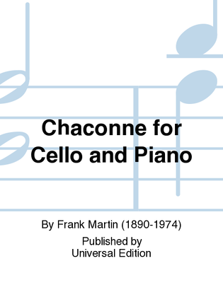 Book cover for Chaconne For Cello And Piano