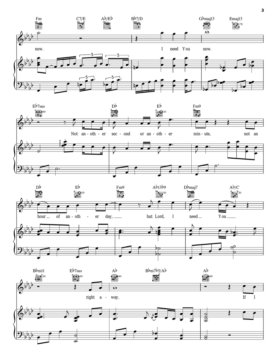 I Need You Now Piano, Vocal, Guitar scores gallery preview page 3