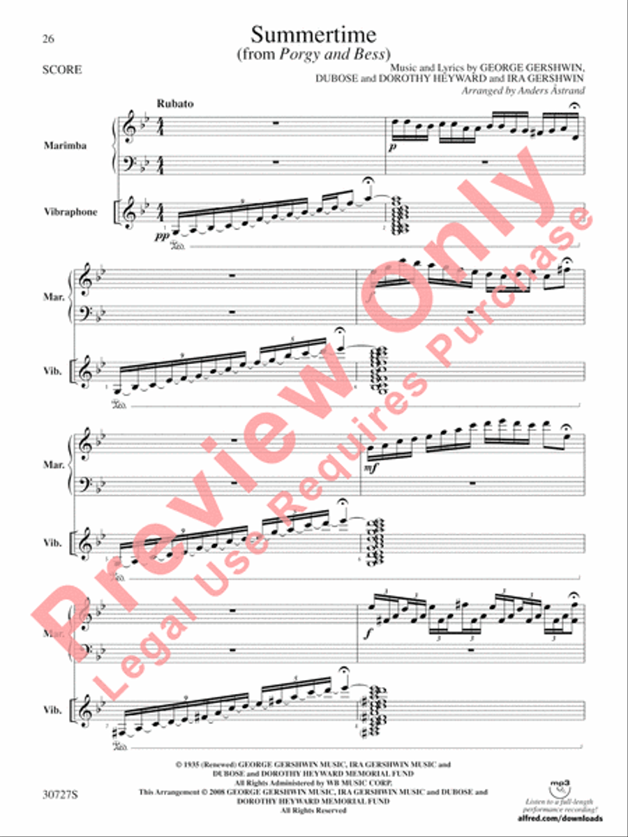 The Gershwin Mallet Collection Percussion scores gallery preview page 27