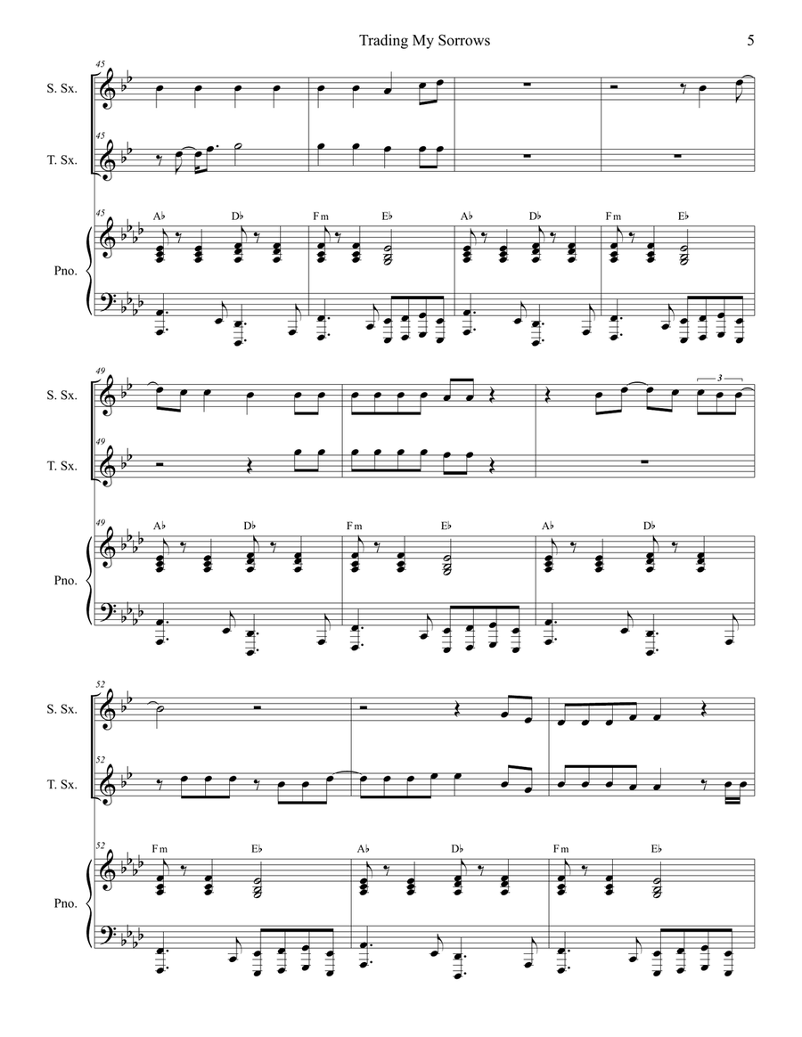 Trading My Sorrows Woodwind Duet scores gallery preview page 5