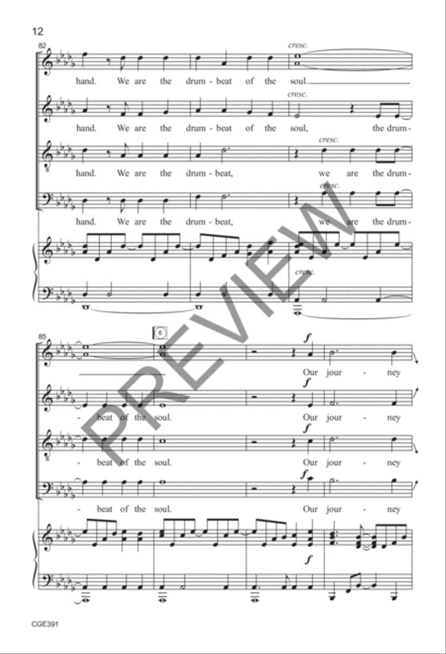 This Is Who We Are (SATB) with Djembe 4-Part scores gallery preview page 11