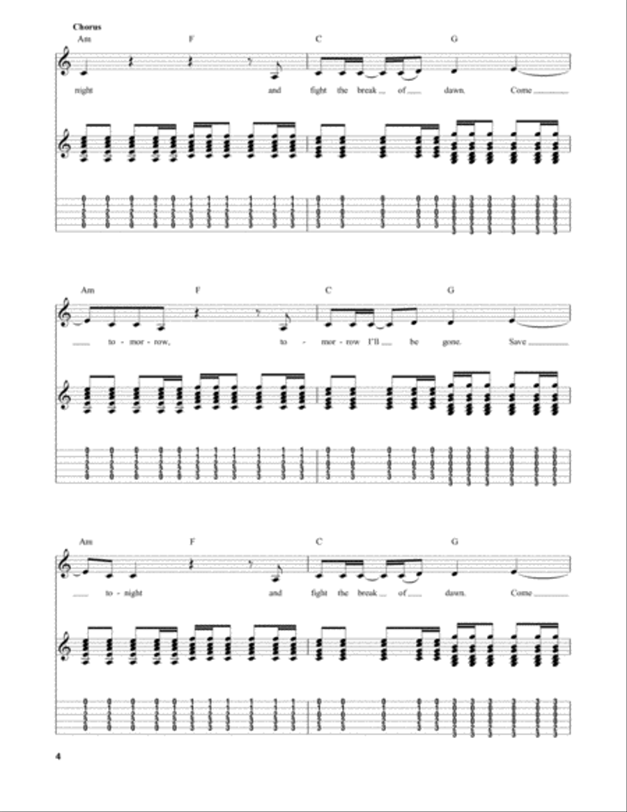 Save Tonight Guitar Tablature scores gallery preview page 4