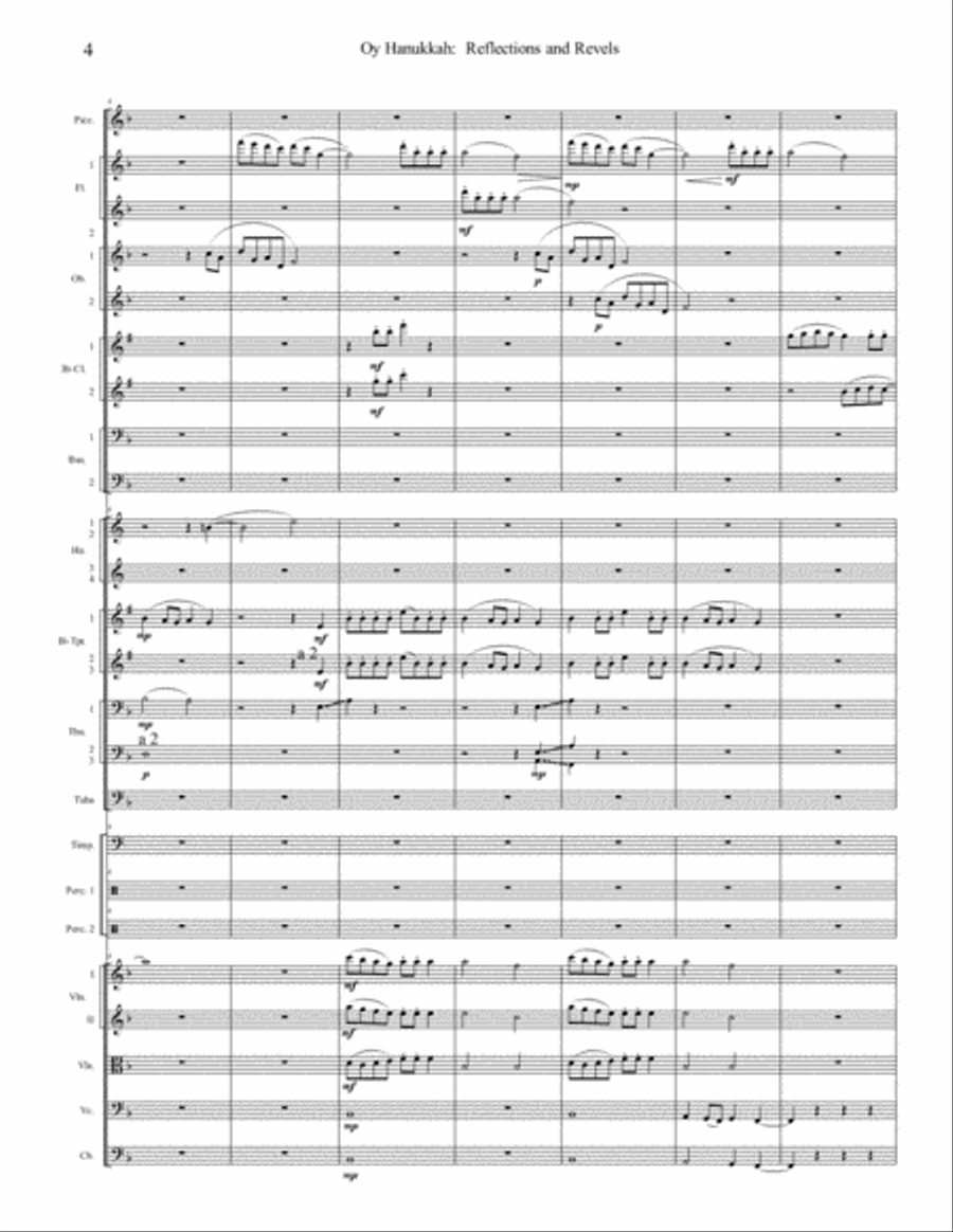 Oy Hanukkah: Reflections and Revels Full Orchestra scores gallery preview page 4