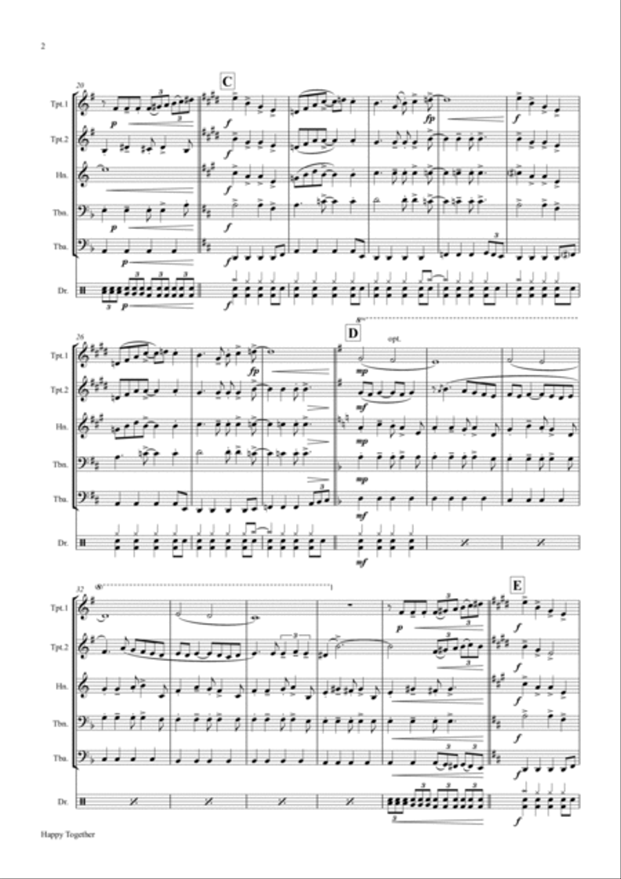 Happy Together Euphonium scores gallery preview page 2
