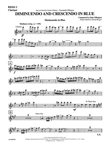 Diminuendo and Crescendo in Blue: 1st B-flat Clarinet