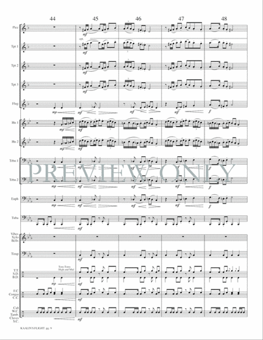 Kaalin's Flight Kaalin's Flight Small Ensemble scores gallery preview page 11