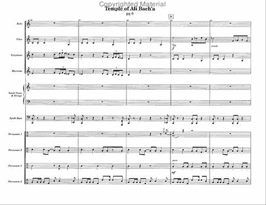 Temple of Ali Bach'a Percussion Ensemble scores gallery preview page 3