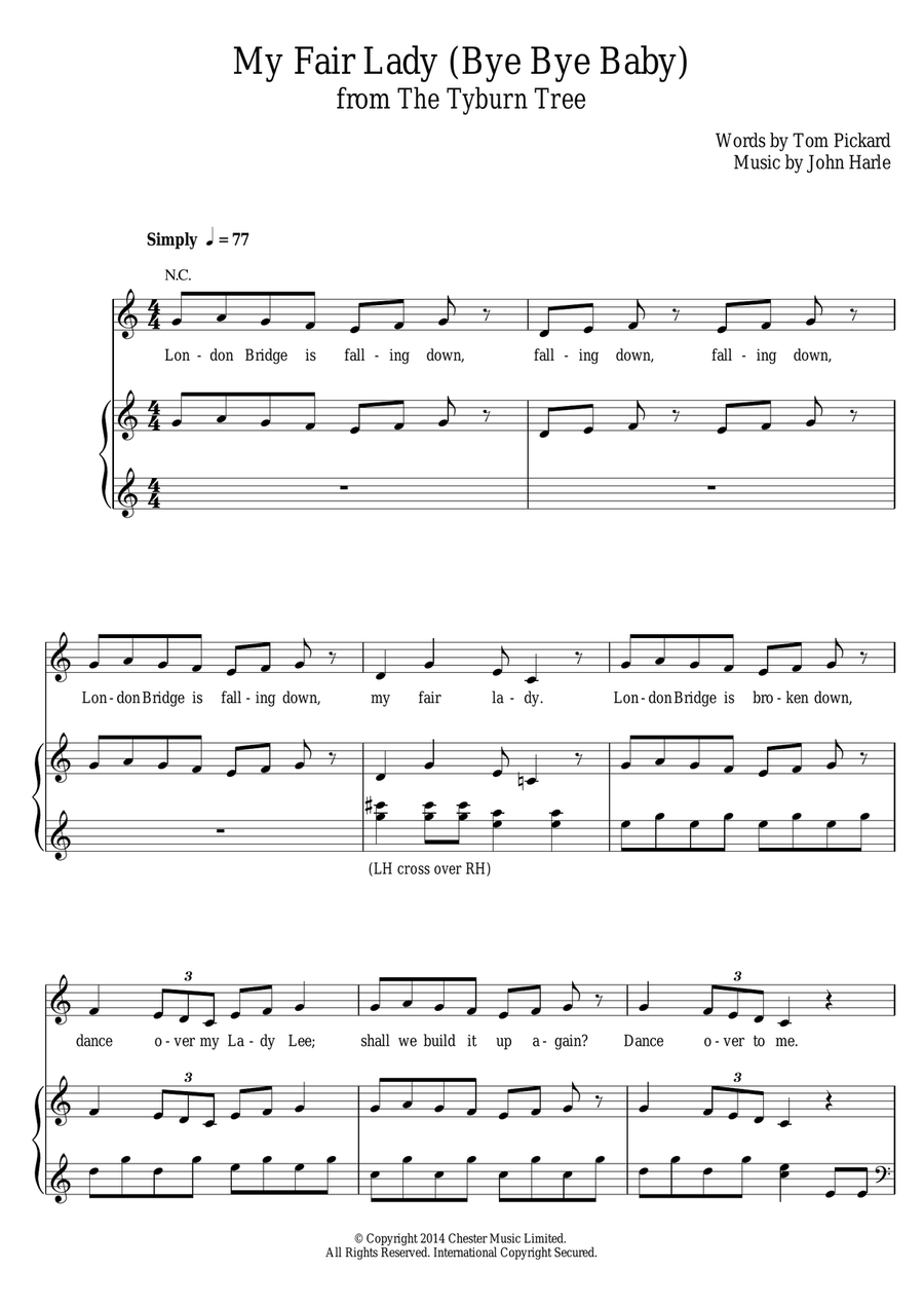 My Fair Lady (Bye Bye Baby) Piano, Vocal, Guitar scores gallery preview page 1