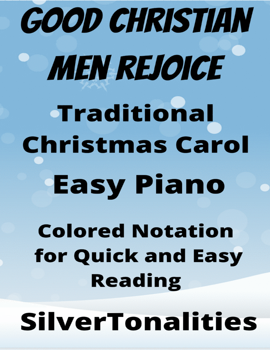 Good Christian Men Rejoice Easy Piano Sheet Music with Colored Notation