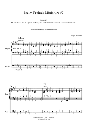 Psalm Prelude Miniature #2 (from Psalm 23), for Organ