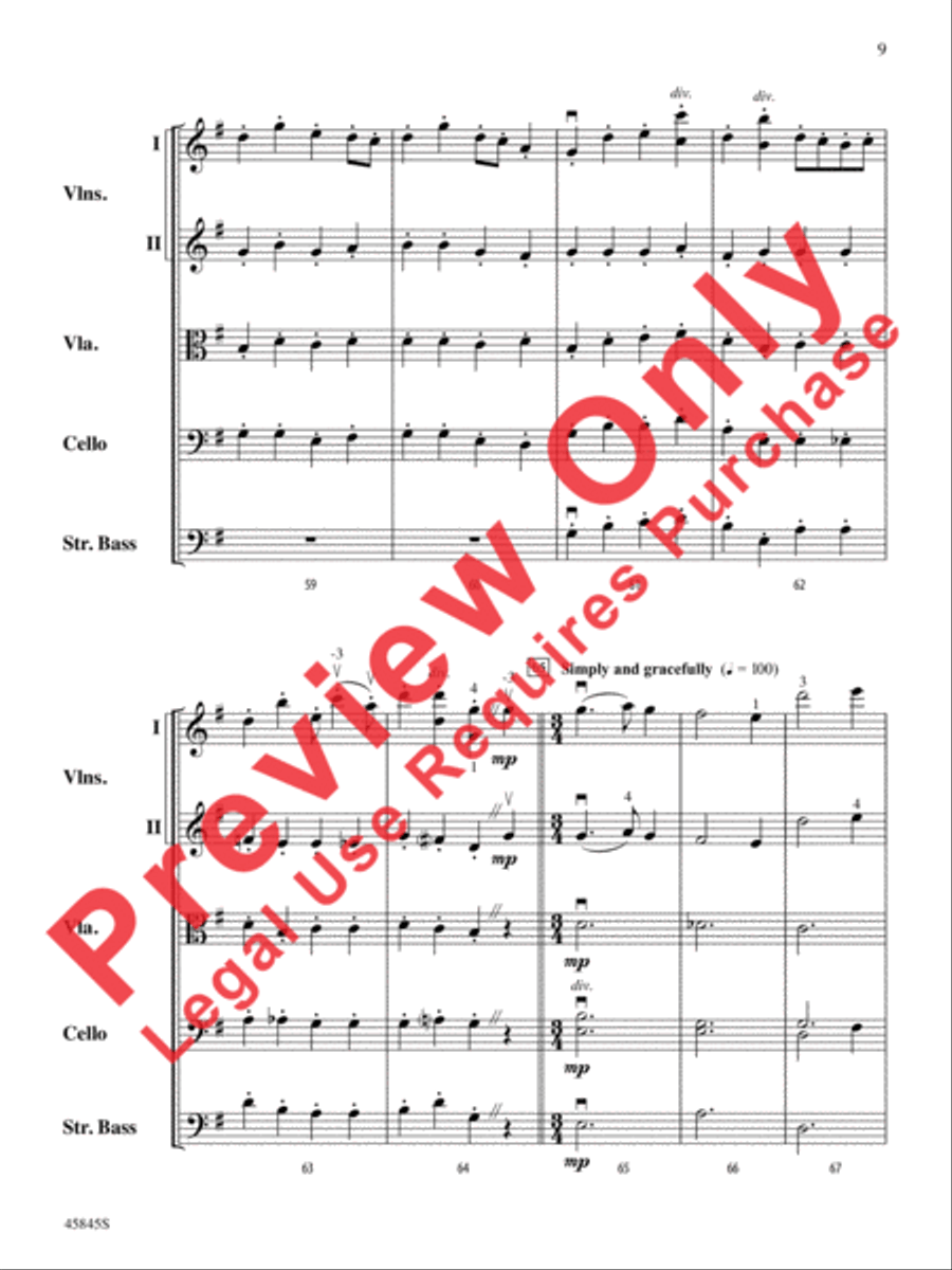 A Percy Grainger Portrait String Orchestra scores gallery preview page 9
