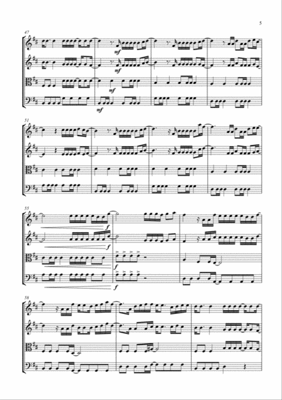 The Greatest Show The Greatest Show String Quartet scores gallery preview page 5
