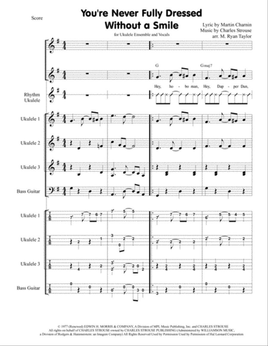 You're Never Fully Dressed Without A Smile Small Ensemble scores gallery preview page 1
