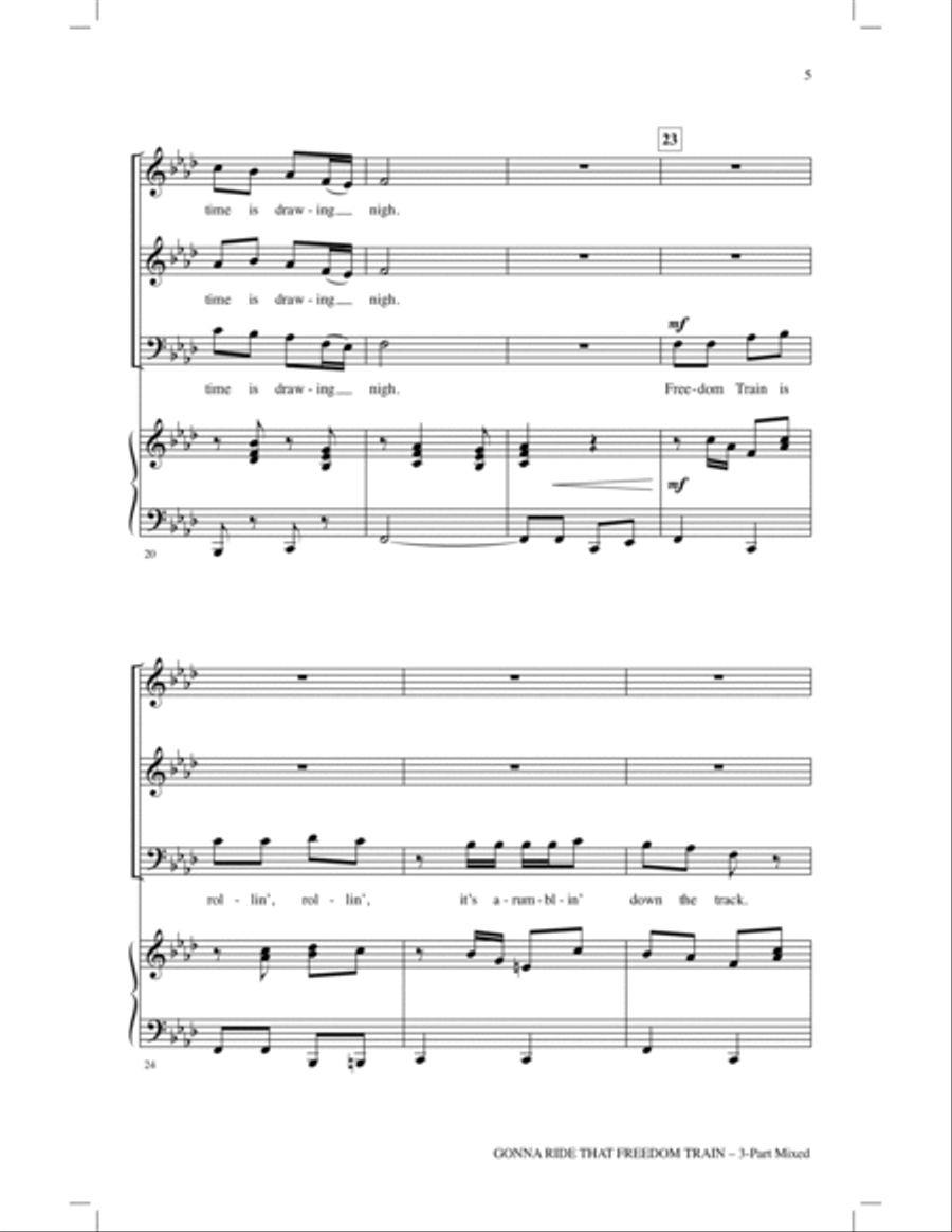 Gonna Ride That Freedom Train! (With Keep Your Lamps) 3-Part scores gallery preview page 4