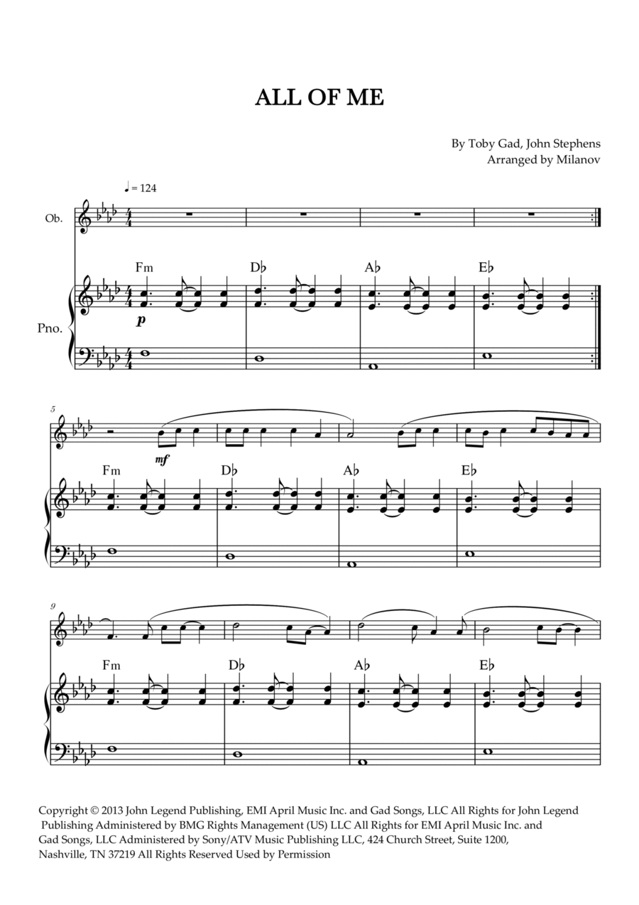 All Of Me Piano scores gallery preview page 1