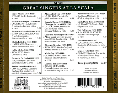 Great Singers At La Scala