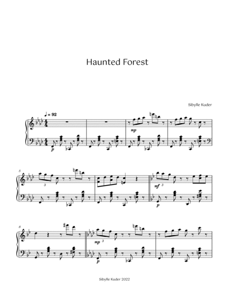 Haunted Forest for intermediate solo piano image number null