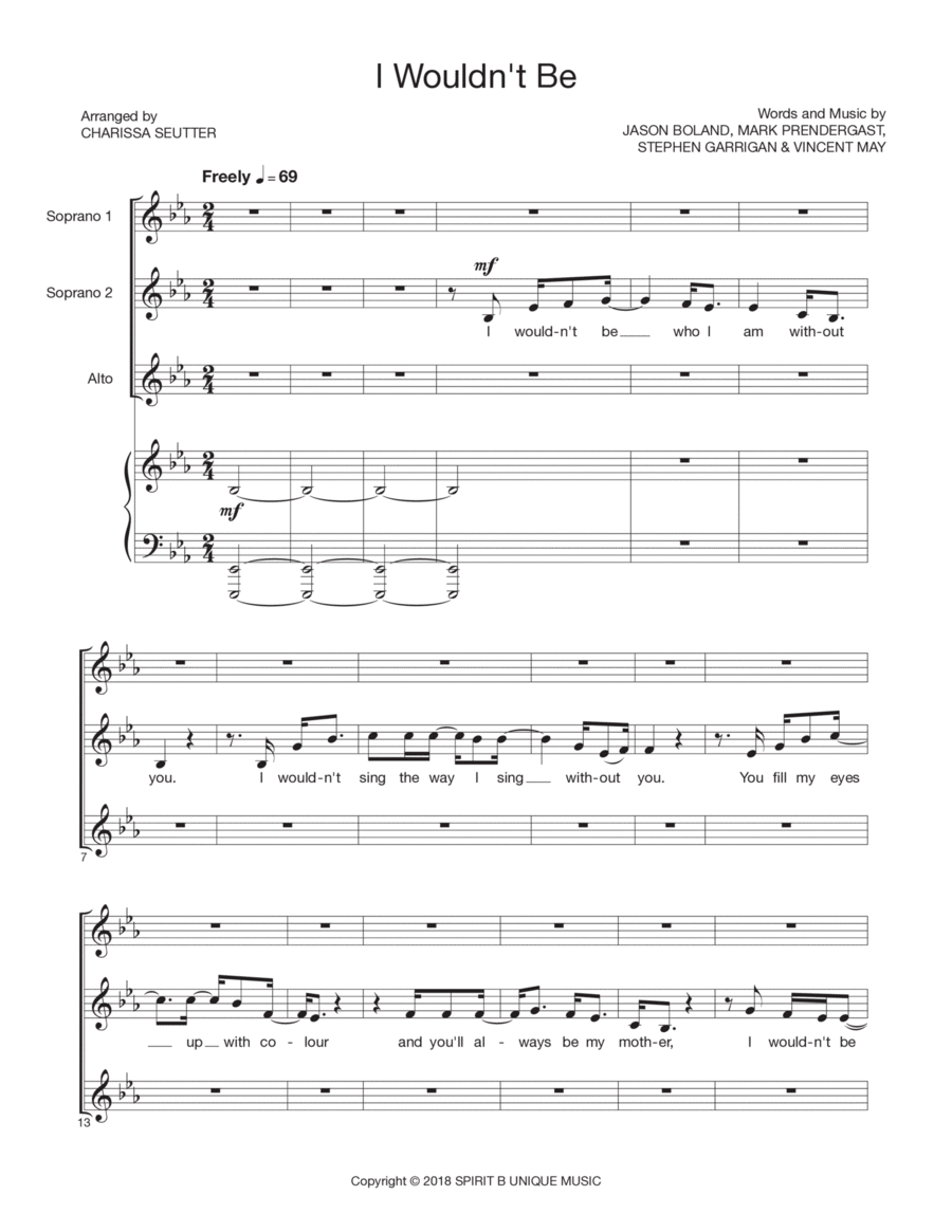 I Wouldn't Be SSA scores gallery preview page 1
