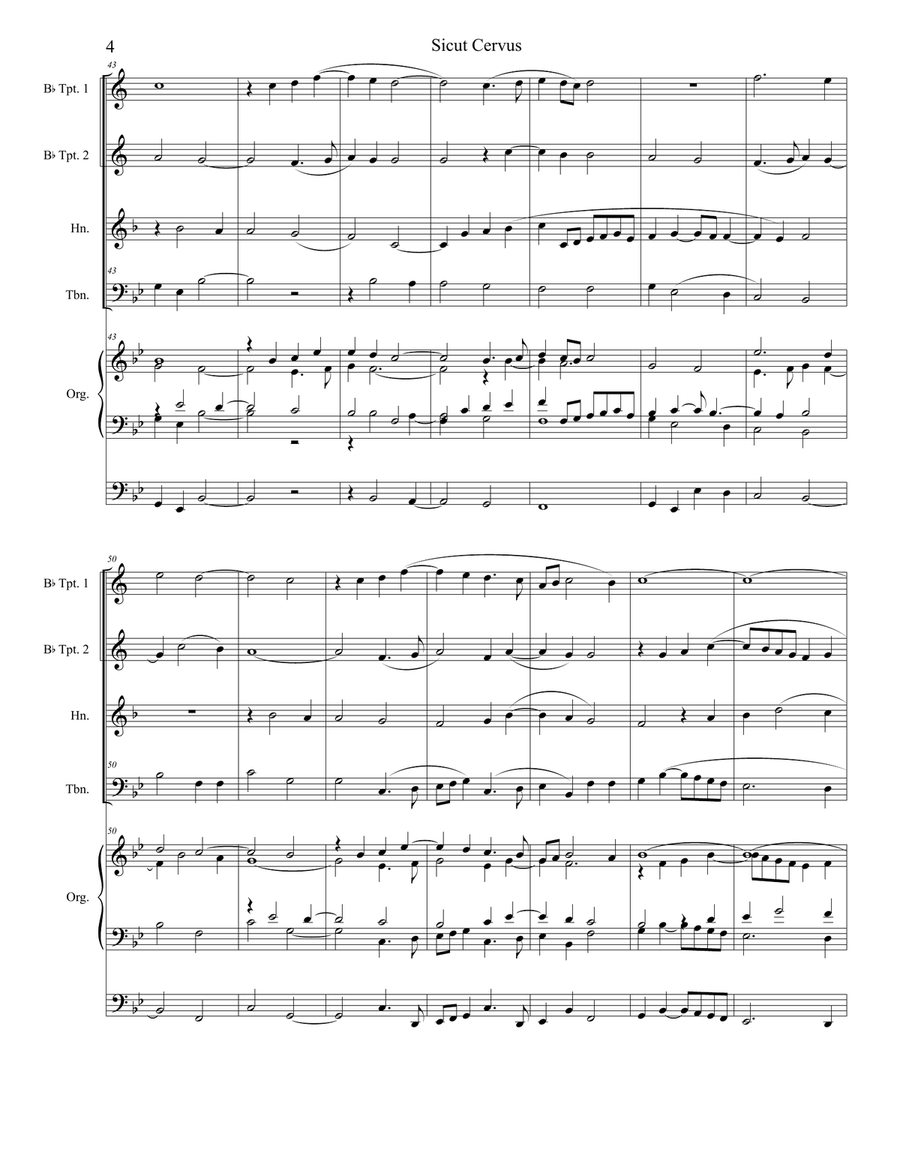 Sicut Cervus (Brass Quartet and Organ) Sicut Cervus (Brass Quartet and Organ) Brass Quartet scores gallery preview page 4