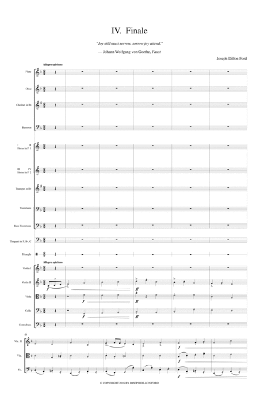 Symphony in F In Memoriam Johann Wolfgang von Goethe for orchestra - 4th movement Full Orchestra scores gallery preview page 1