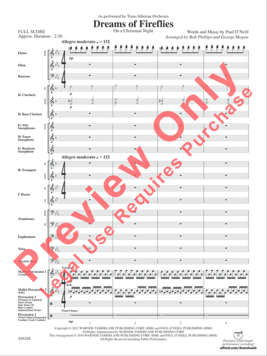 Dreams of Fireflies (On a Christmas Night) Concert Band scores gallery preview page 21