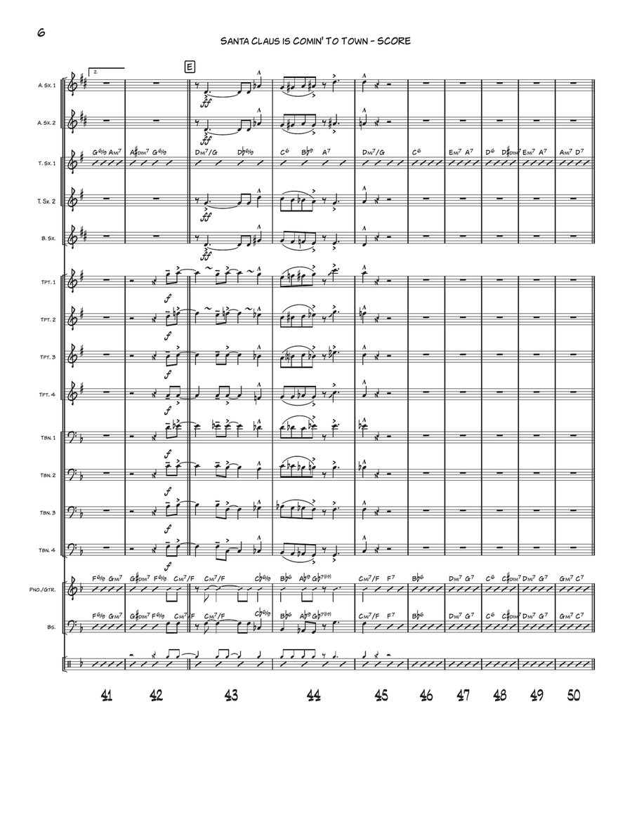 Santa Claus Is Comin' To Town Jazz Ensemble scores gallery preview page 6