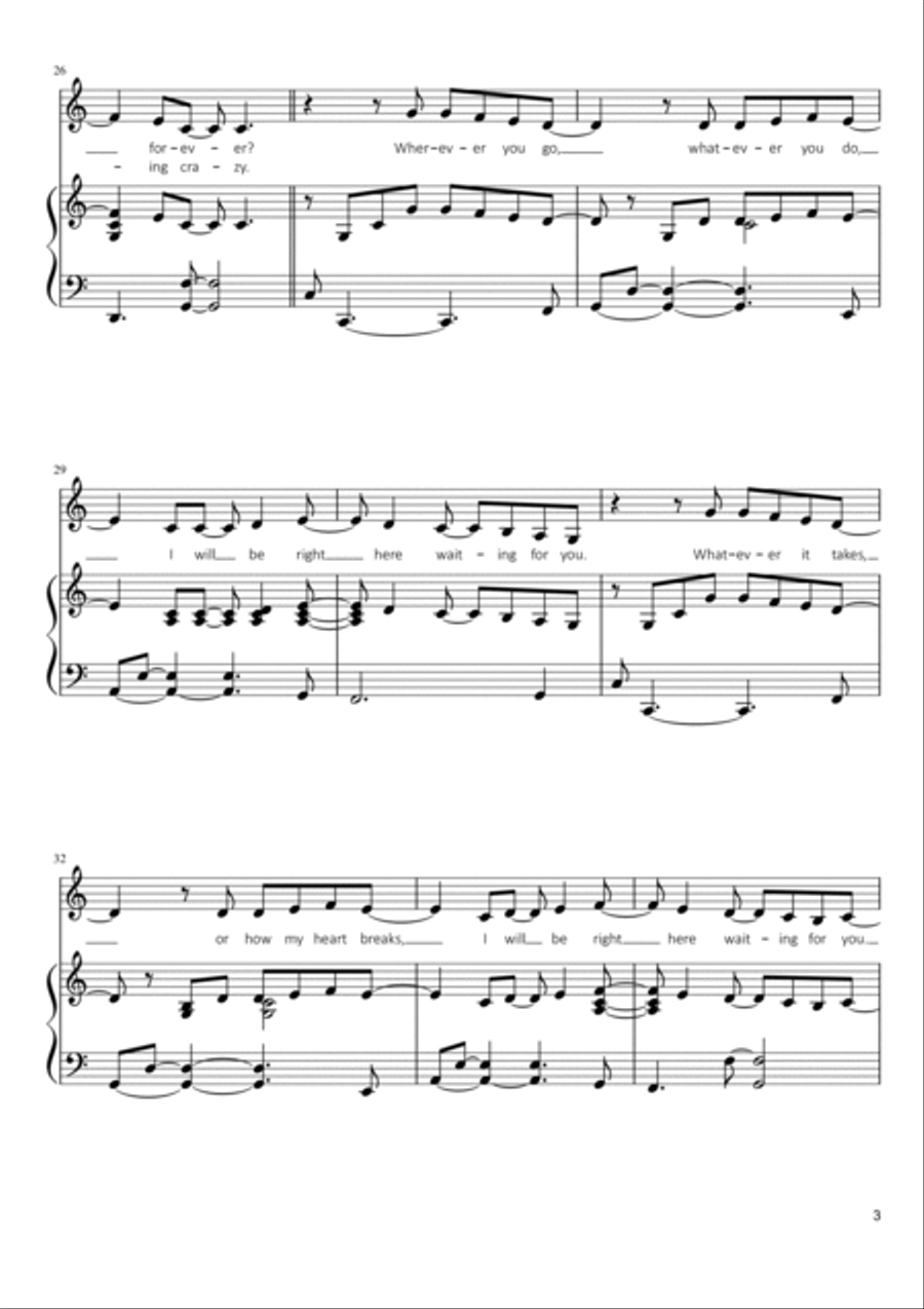 Right Here Waiting Voice scores gallery preview page 3